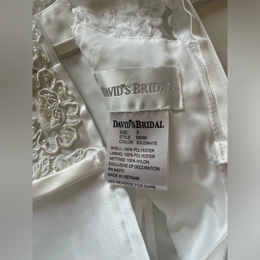 David's Bridal Flower Girl's sleeveless Dress 5 layers of tulle/skirt Wedding 3T - Picture 6 of 7